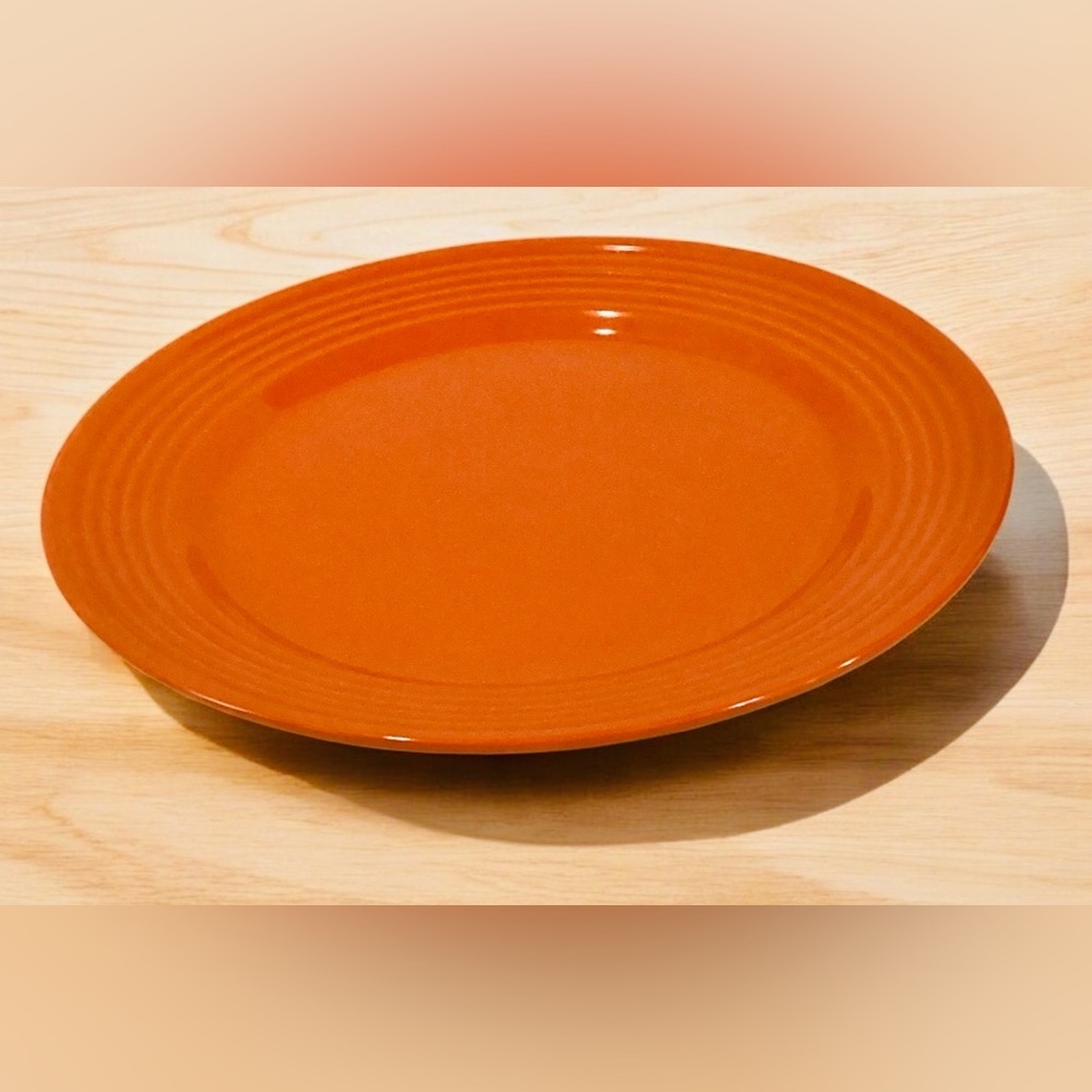 Vintage Royal Norfolk Orange Dinner Plate Striped Rim 10.75”